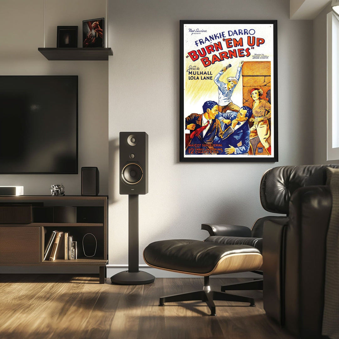 "Burn 'Em Up Barnes" (1921) Framed Movie Poster