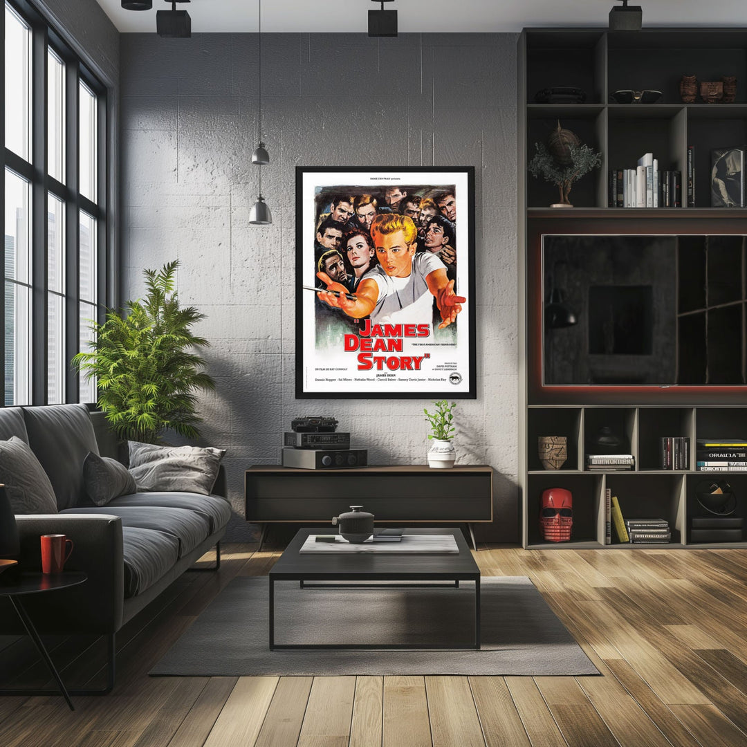 "James Dean Story (French)" (1957) Framed Movie Poster