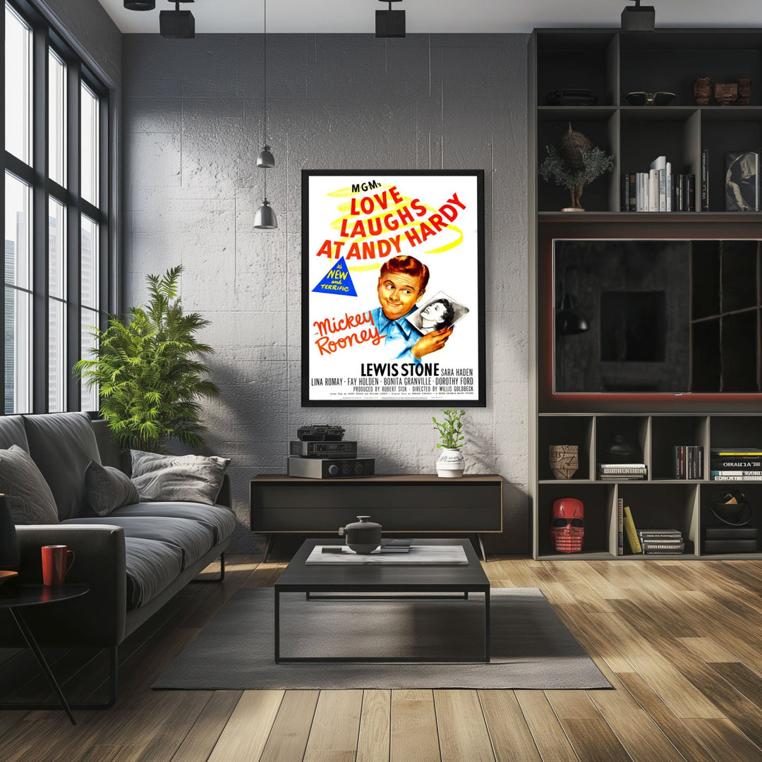 "Love Laughs At Andy Hardy" (1946) Framed Movie Poster