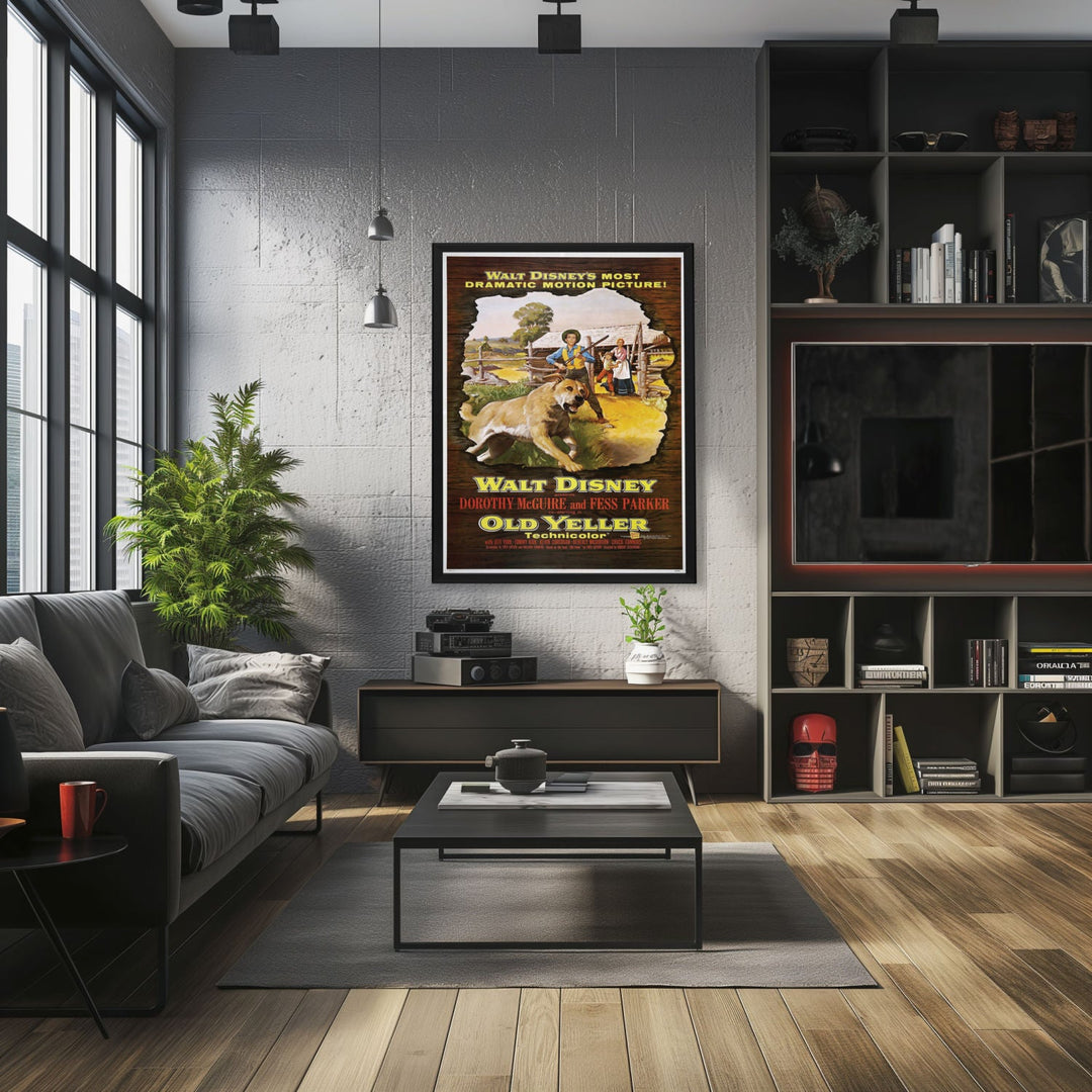 "Old Yeller" (1957) Framed Movie Poster