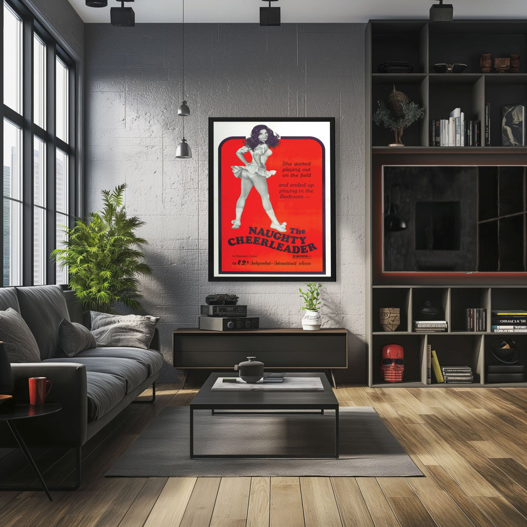 "Naughty Cheerleader" (1970) Framed Movie Poster