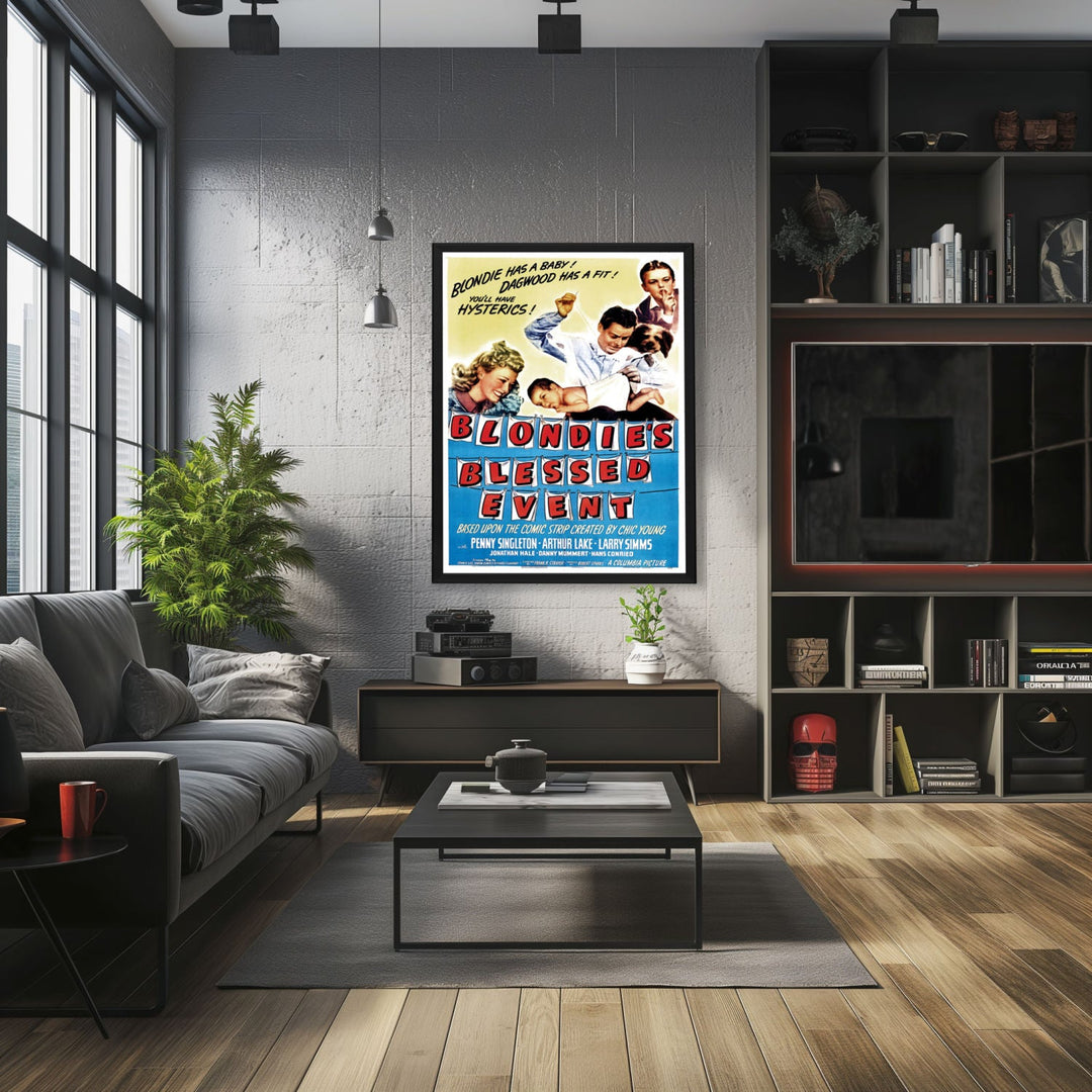 "Blondie's Blessed Event" (1942) Framed Movie Poster