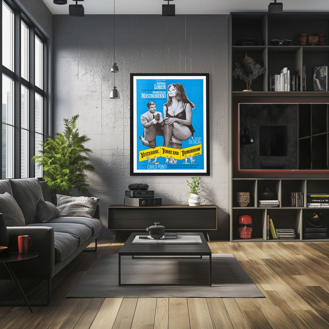 "Yesterday Today And Tomorrow" (1963) Framed Movie Poster