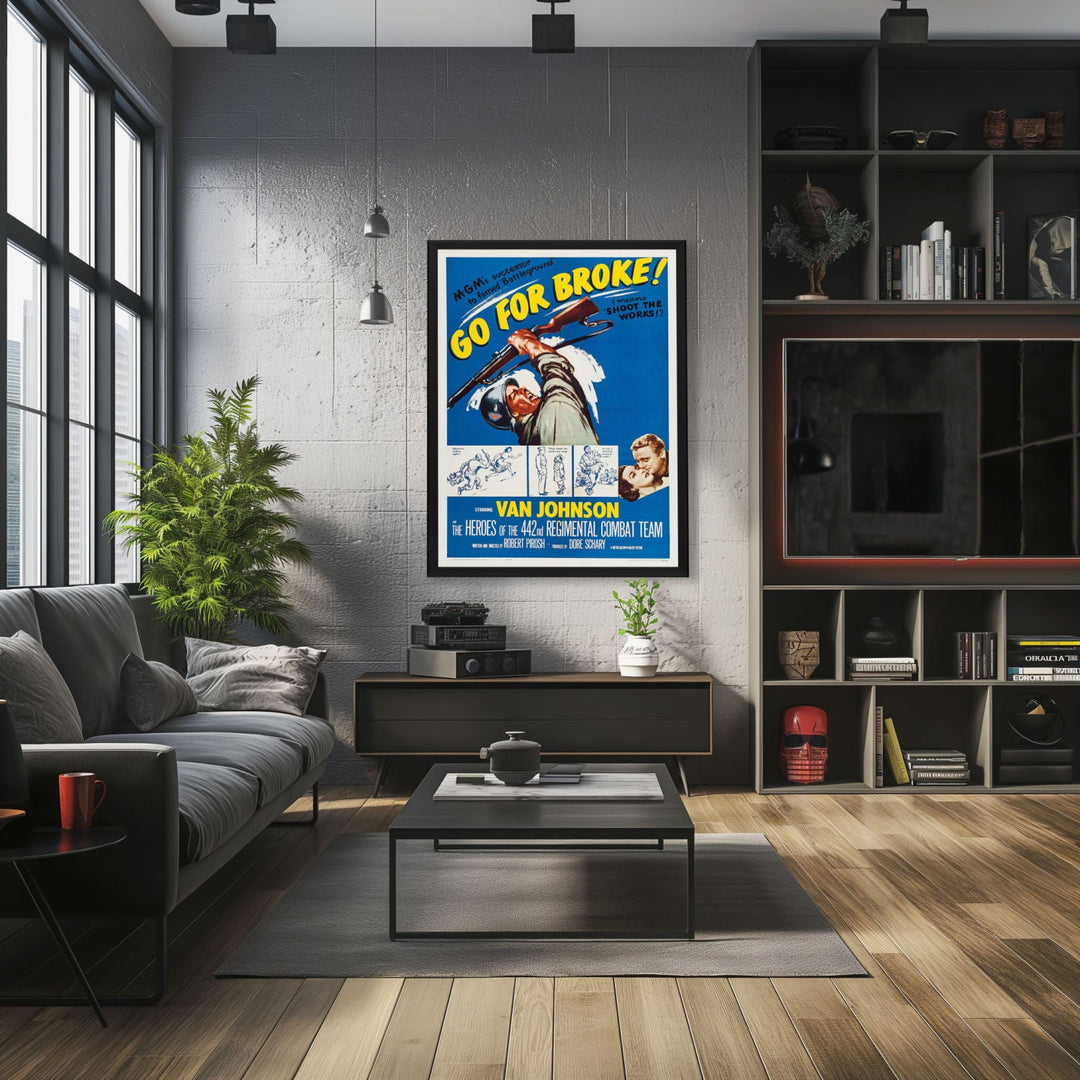 "Go For Broke!" (1951) Framed Movie Poster