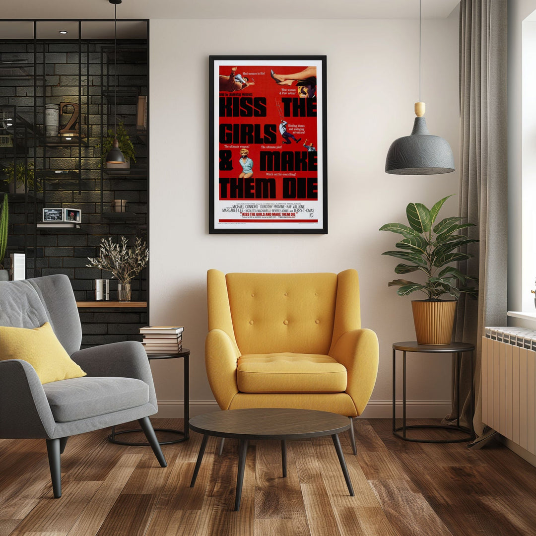"Kiss the Girls And Make Them Die" (1966) Framed Movie Poster