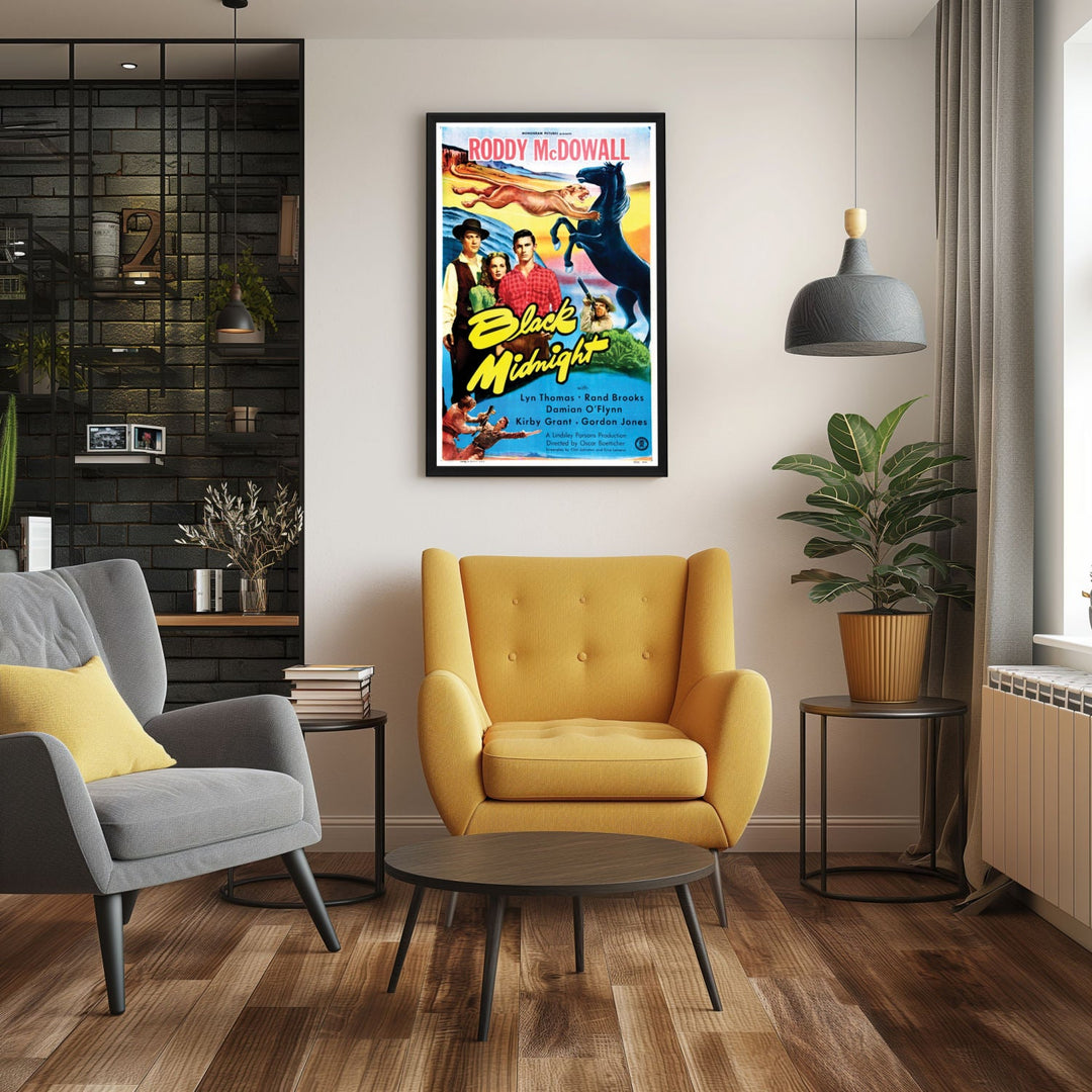 "Black Midnight" (1949) Framed Movie Poster