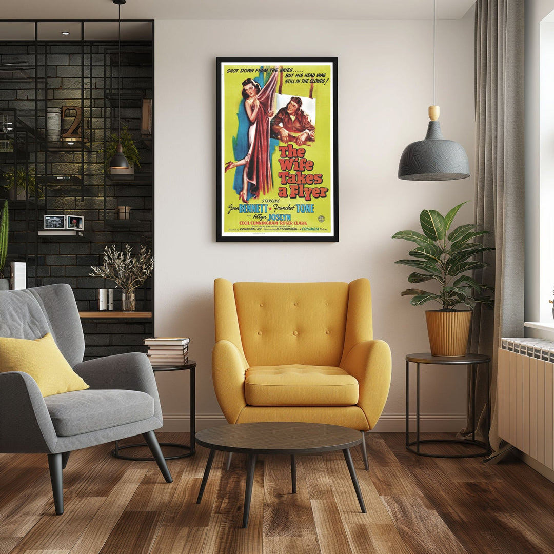 "Wife Takes A Flyer" (1942) Framed Movie Poster