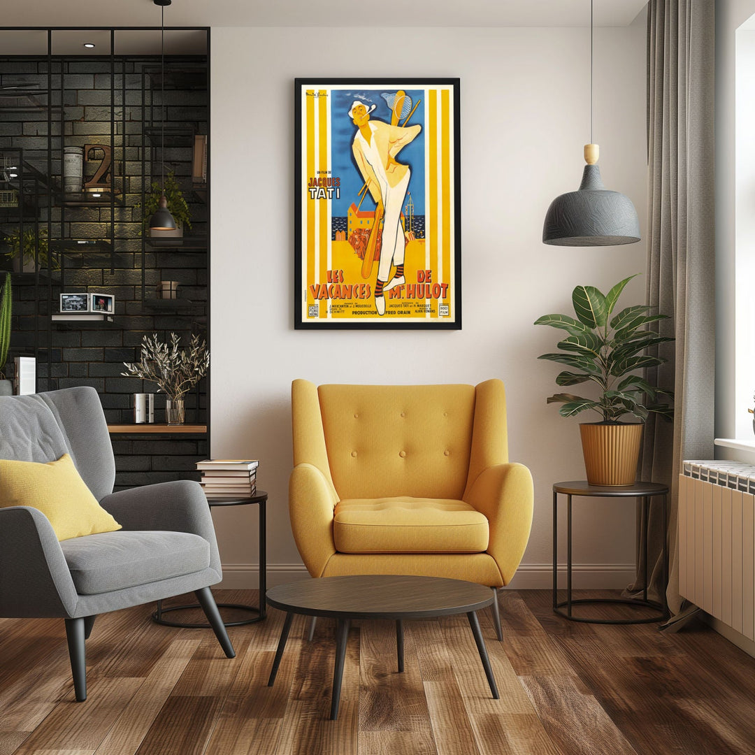"Mr. Hulot's Holiday (French)" (1953) Framed Movie Poster