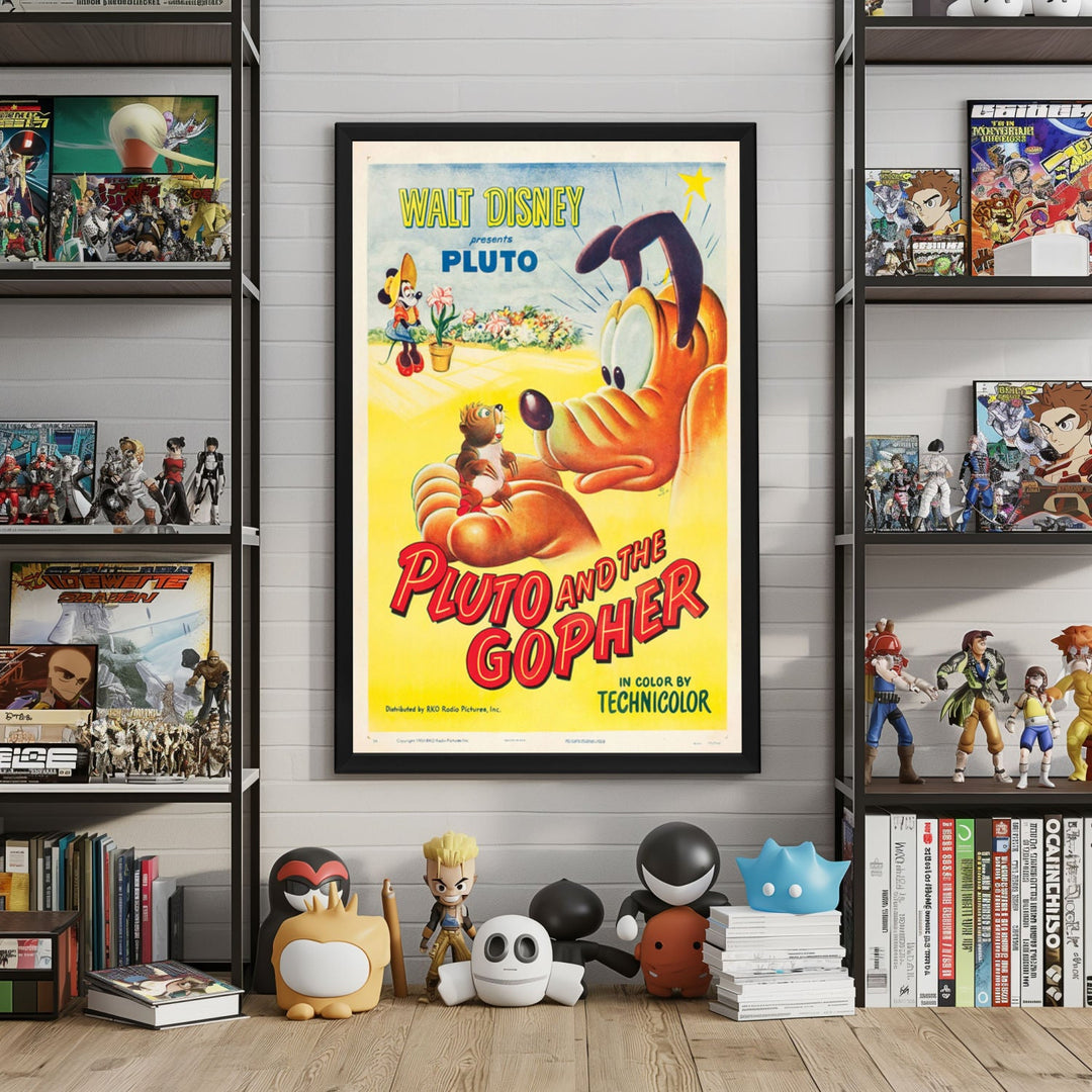 "Pluto And The Gopher" (1950) Framed Movie Poster