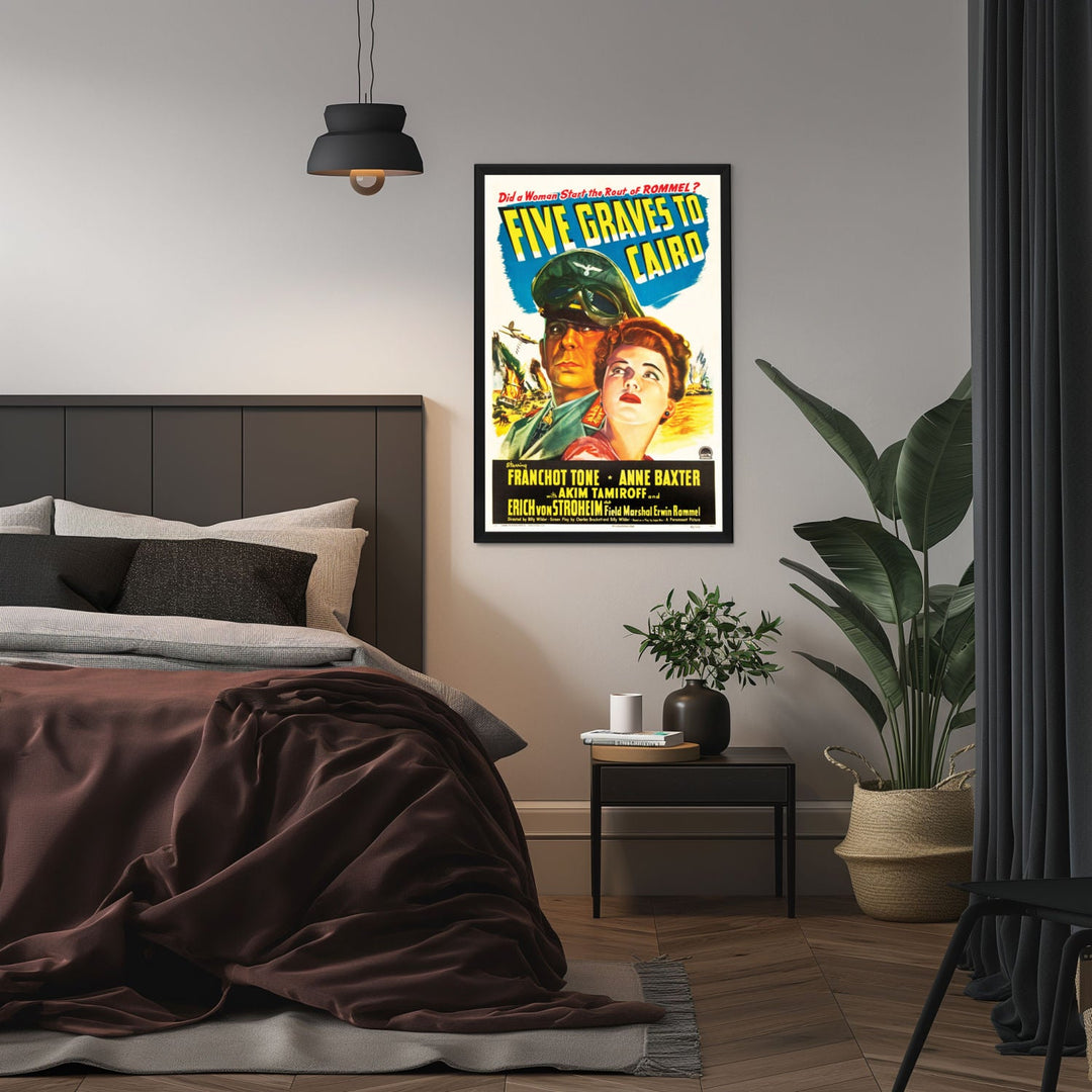 "Five Graves To Cairo" (1943) Framed Movie Poster