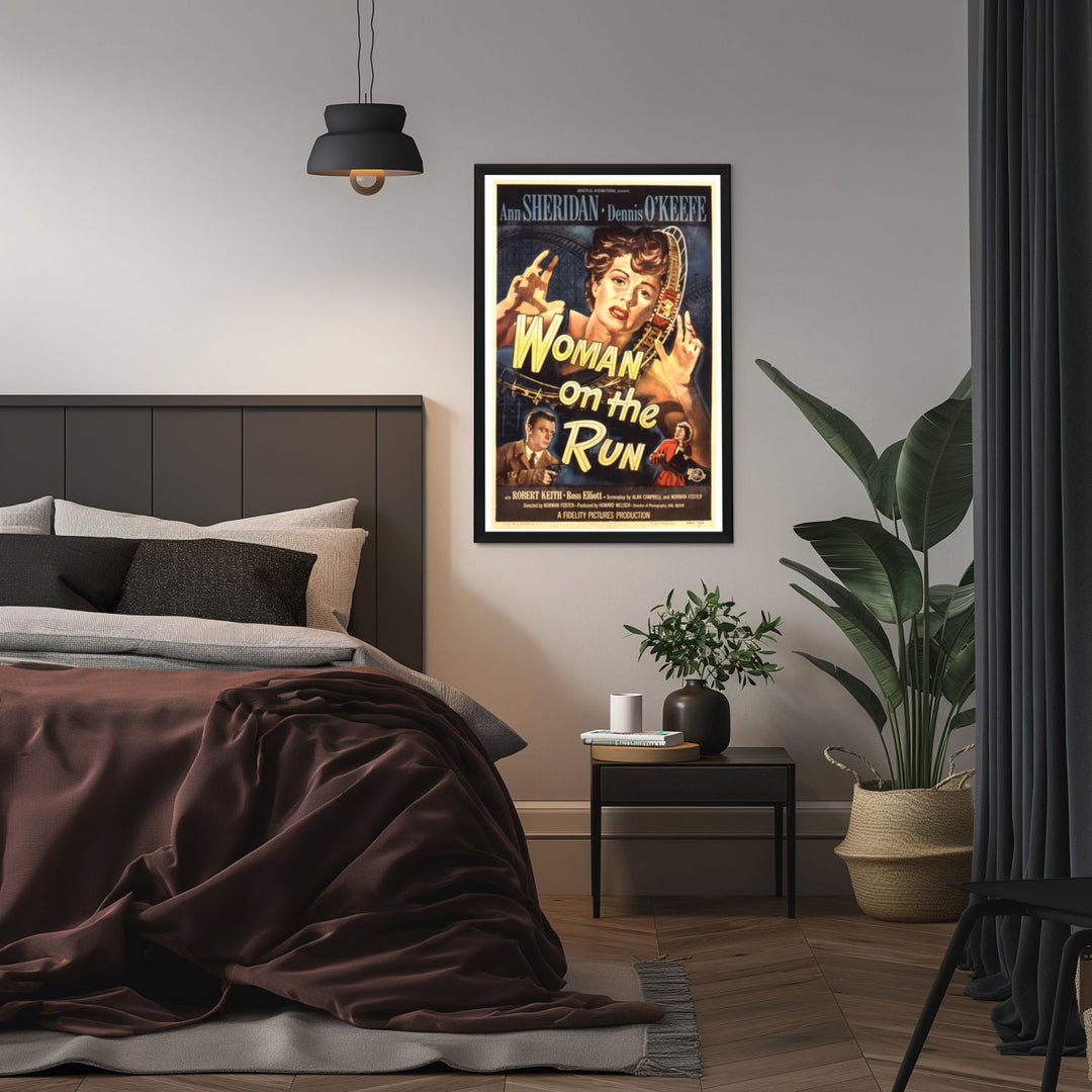 "Woman On The Run" (1950) Framed Movie Poster