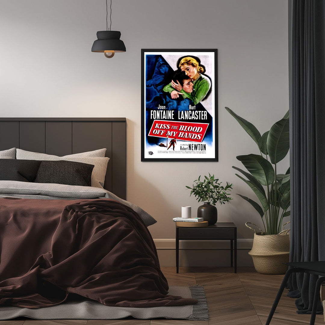 "Kiss The Blood Off My Hands" (1948) Framed Movie Poster