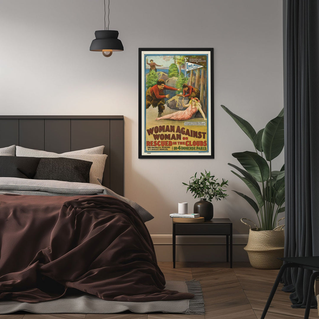 "Woman Against Woman" (1914) Framed Movie Poster