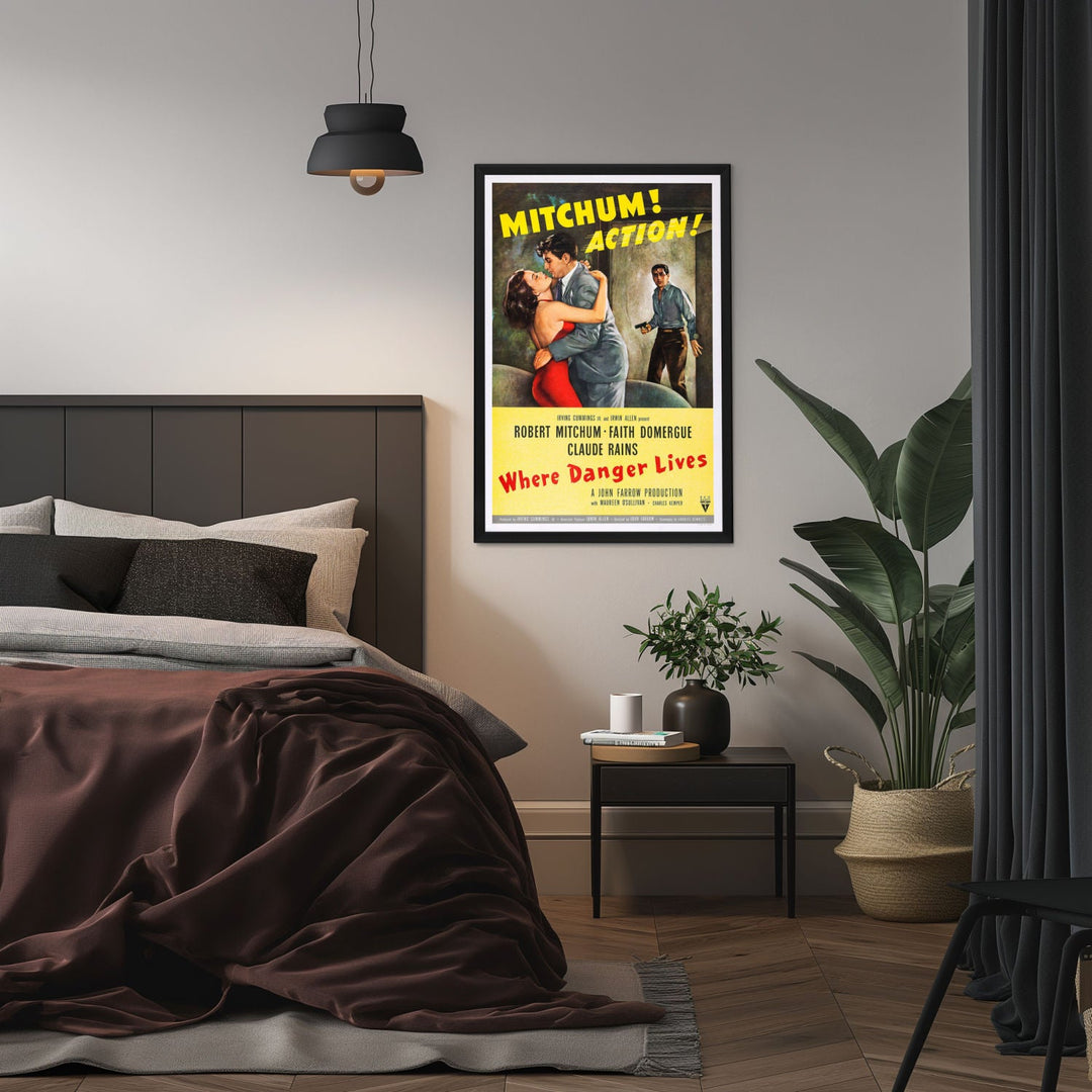 "Where Danger Lives" (1950) Framed Movie Poster