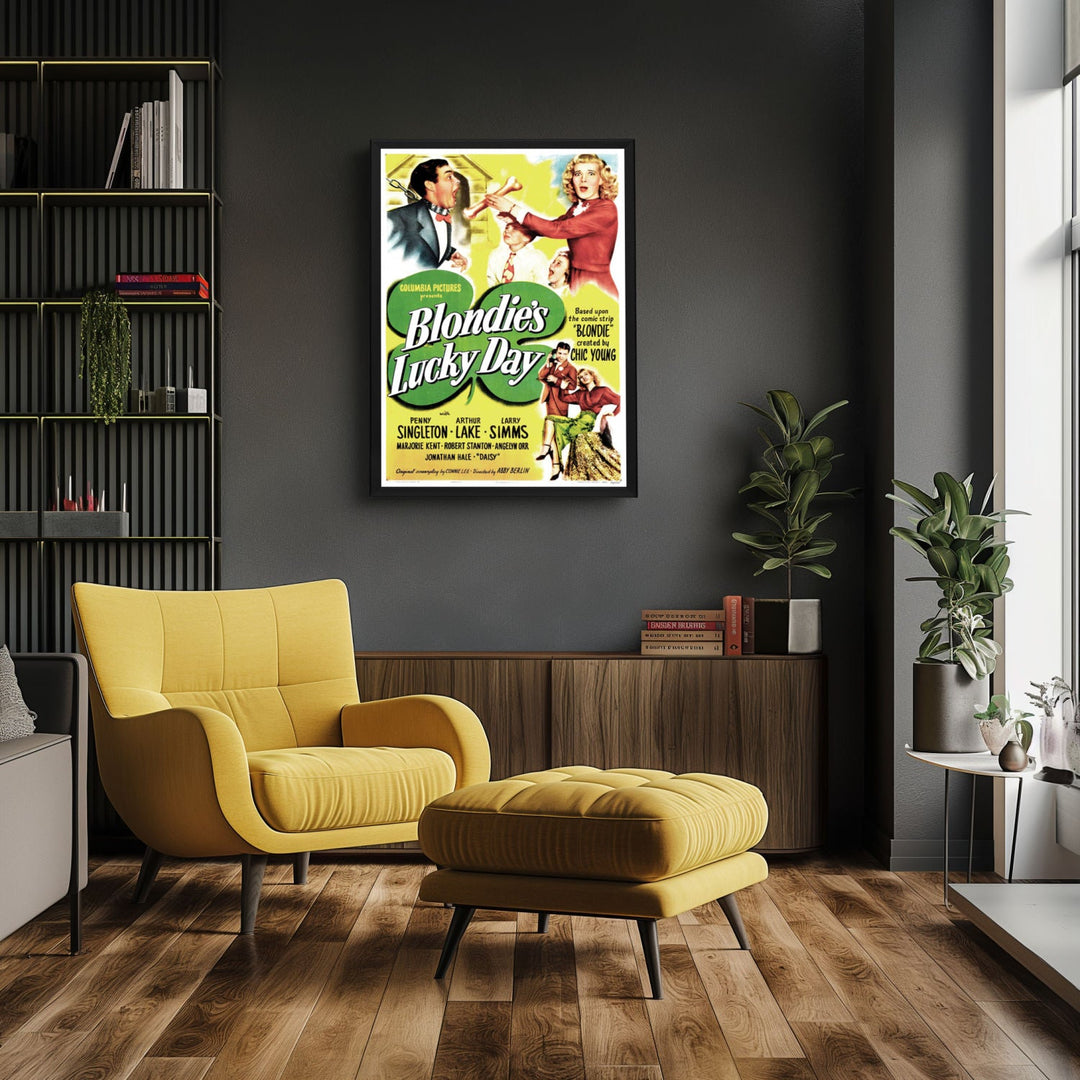 "Blondie's Lucky Day" (1946) Framed Movie Poster