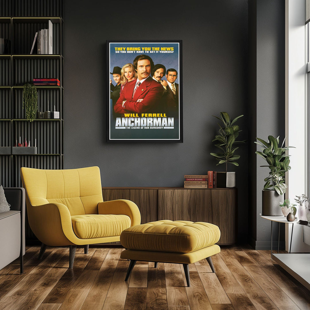 "Anchorman: The Legend Of Ron Burgundy" (2004) Framed Movie Poster