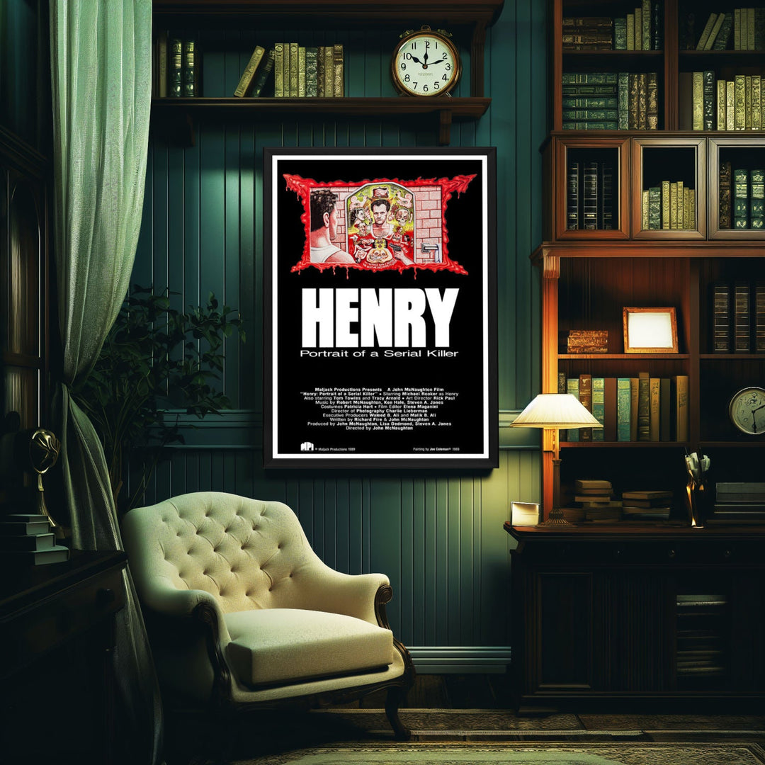 "Henry: Portrait of a Serial Killer" (1988) Framed Movie Poster