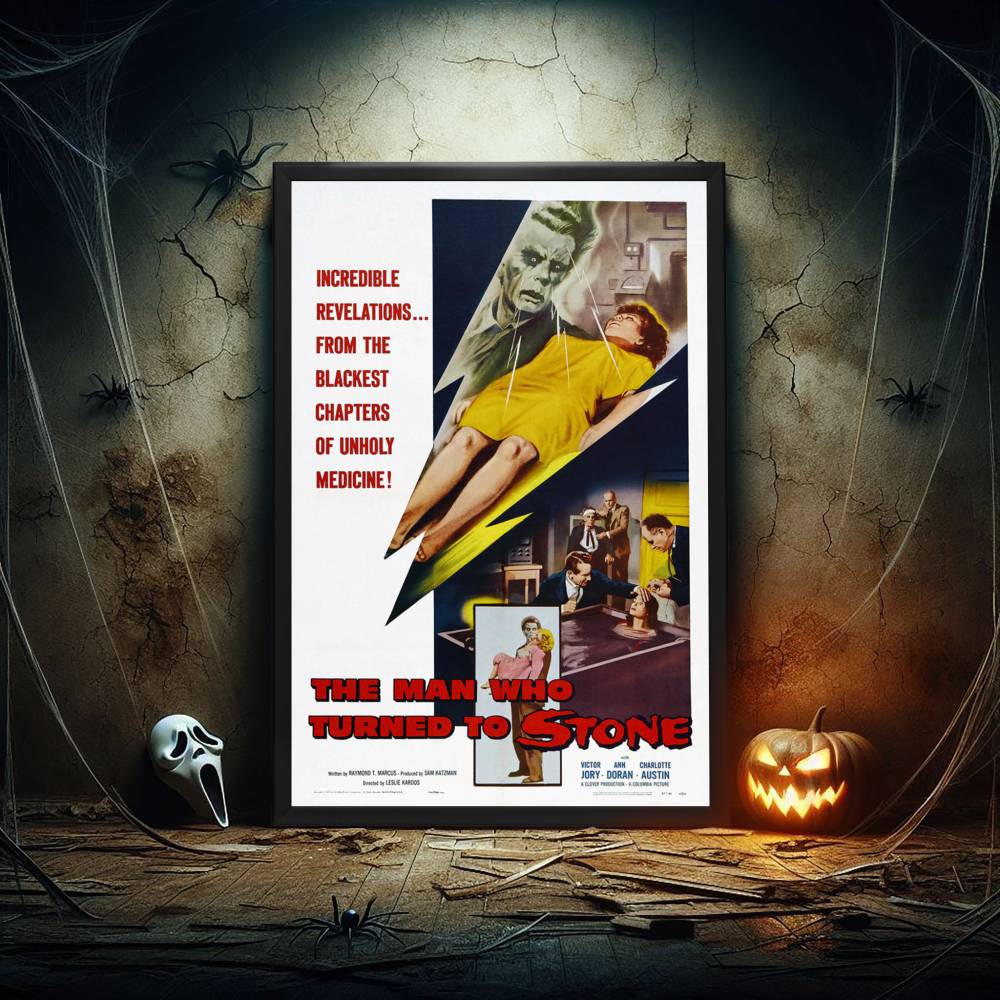 "Man Who Turned To Stone" (1957) Framed Movie Poster