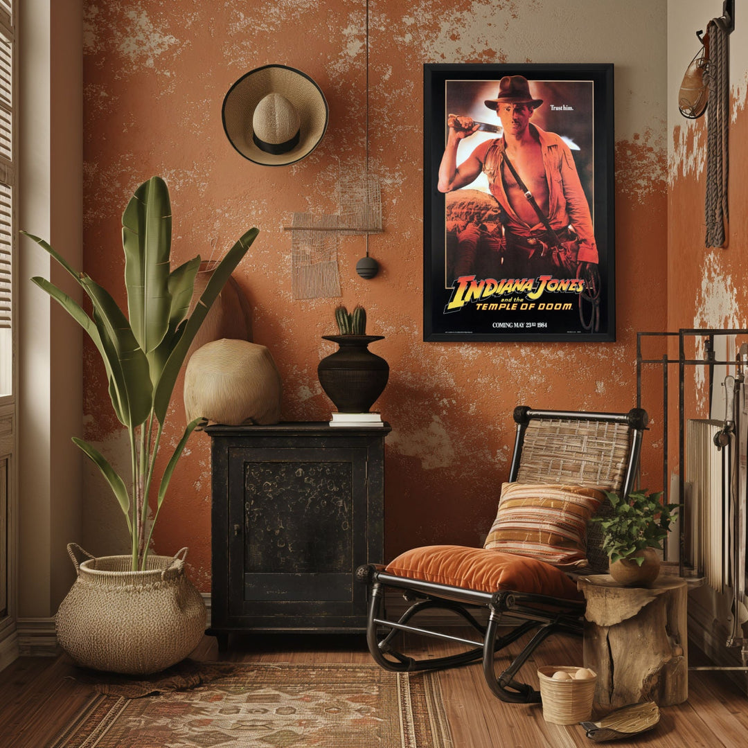 "Indiana Jones And The Temple Of Doom" (1984) Framed Movie Poster