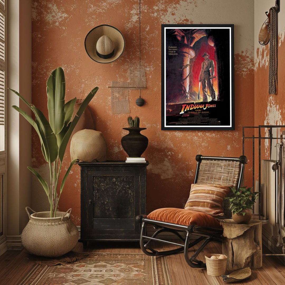 "Indiana Jones And The Temple Of Doom" (1984) Framed Movie Poster