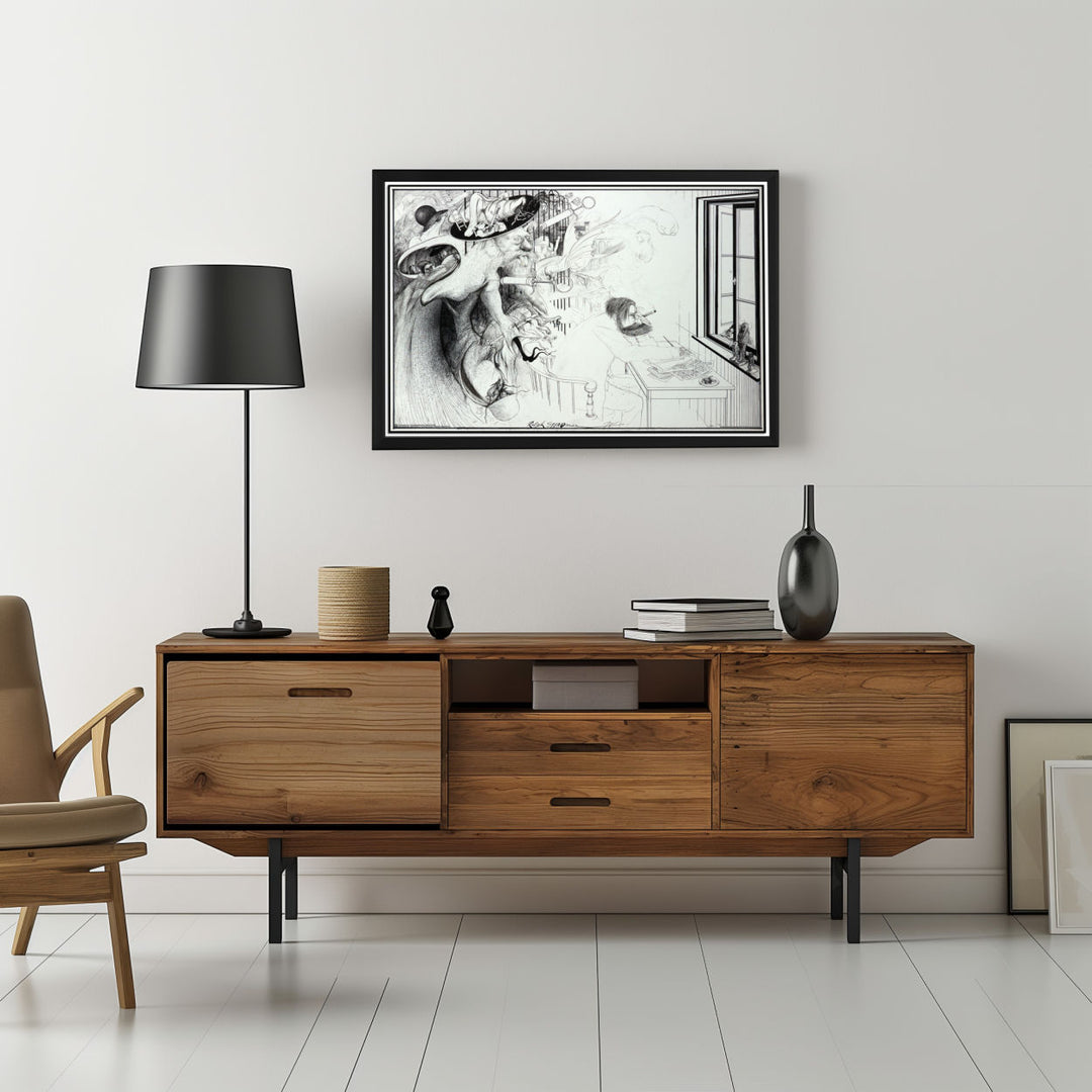 Background with Framed Poster
