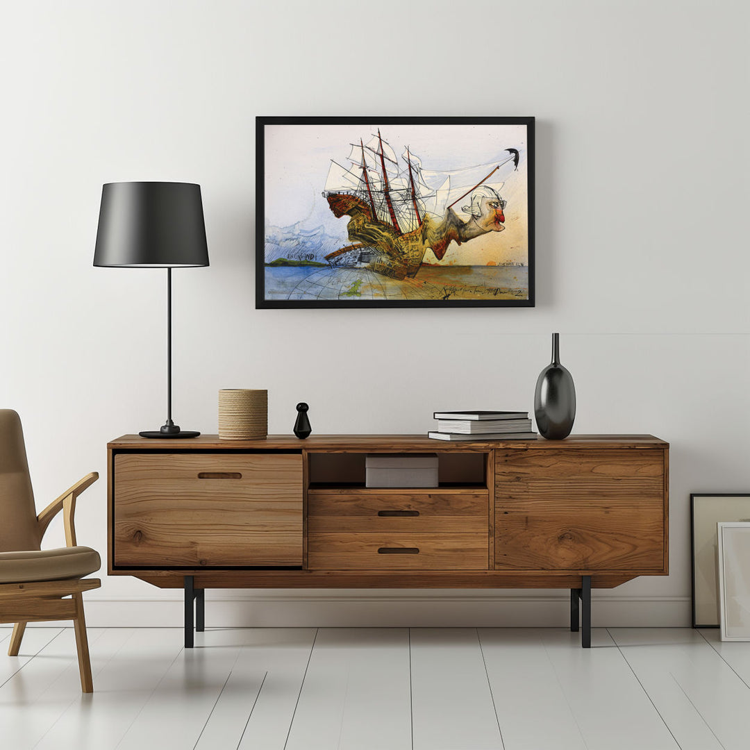 Background with Framed Poster