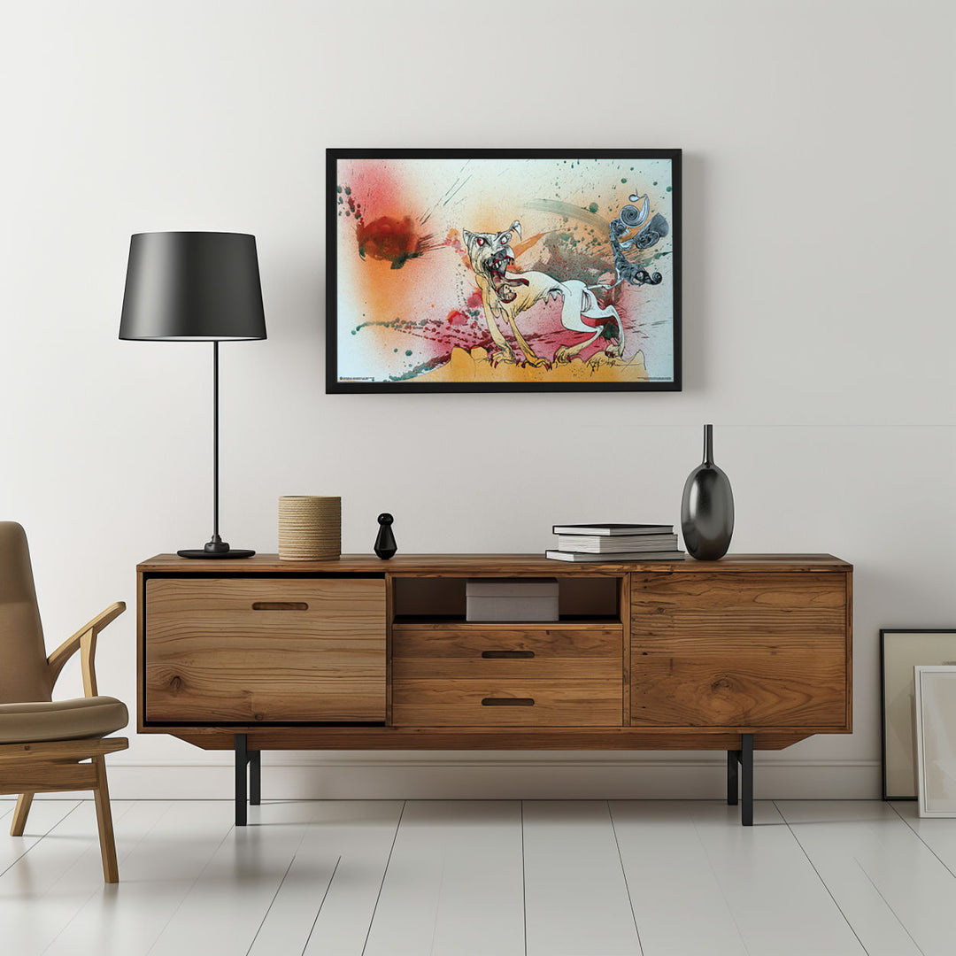 Background with Framed Poster