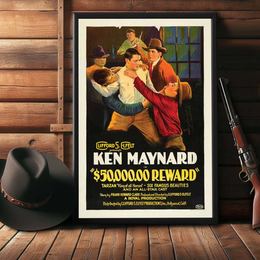 "50,000.00 Reward" (1924) Framed Movie Poster