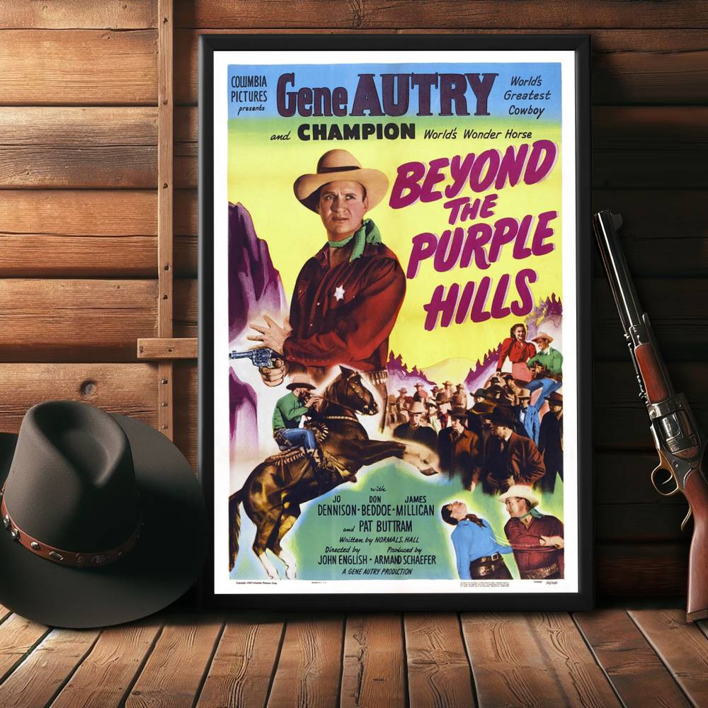 "Beyond The Purple Hills" (1950) Framed Movie Poster