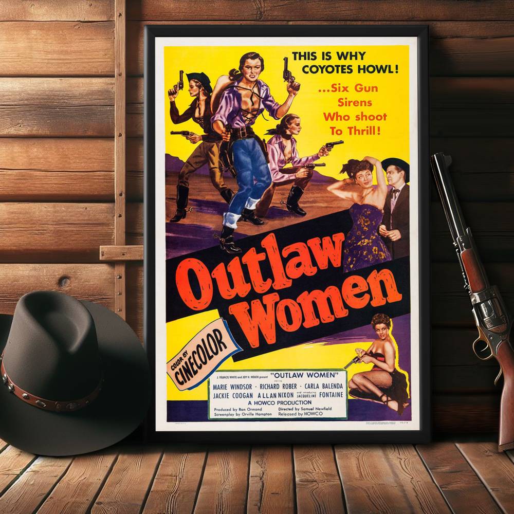 "Outlaw Women" (1952) Framed Movie Poster