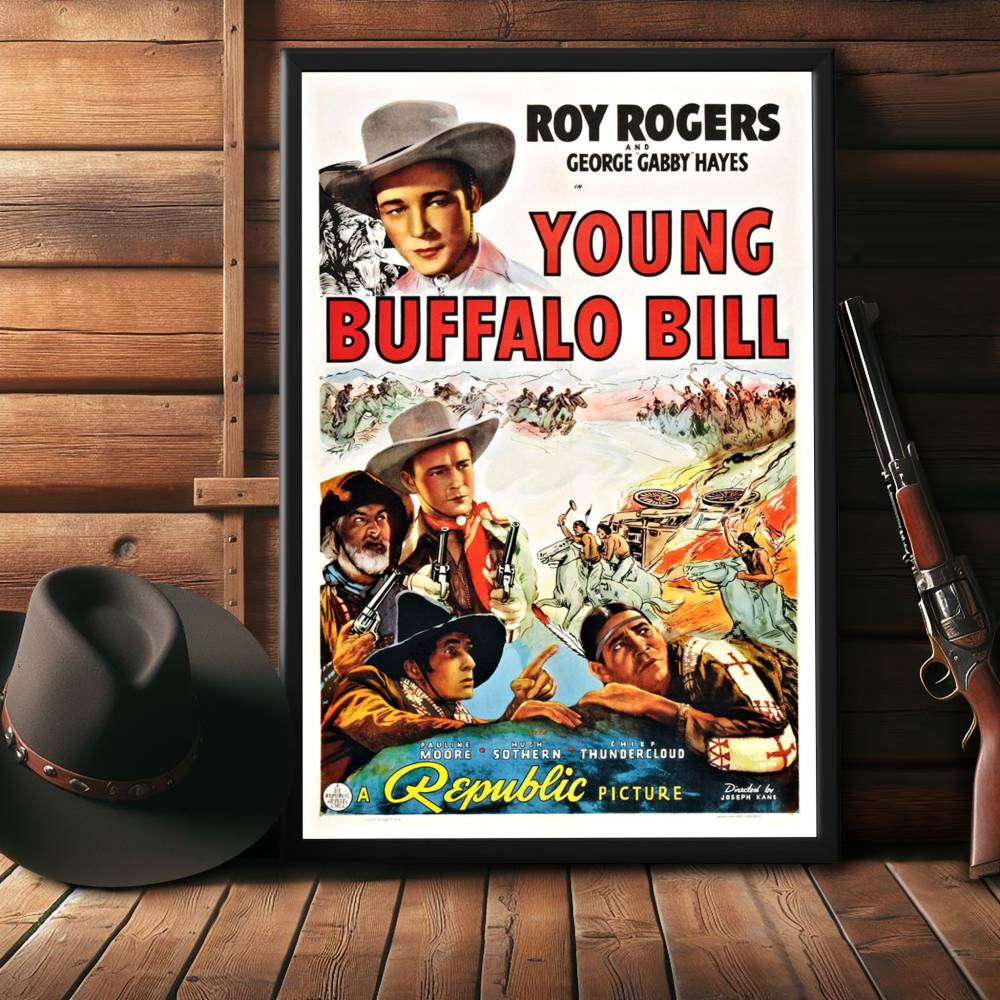 "Young Buffalo Bill" (1940) Framed Movie Poster