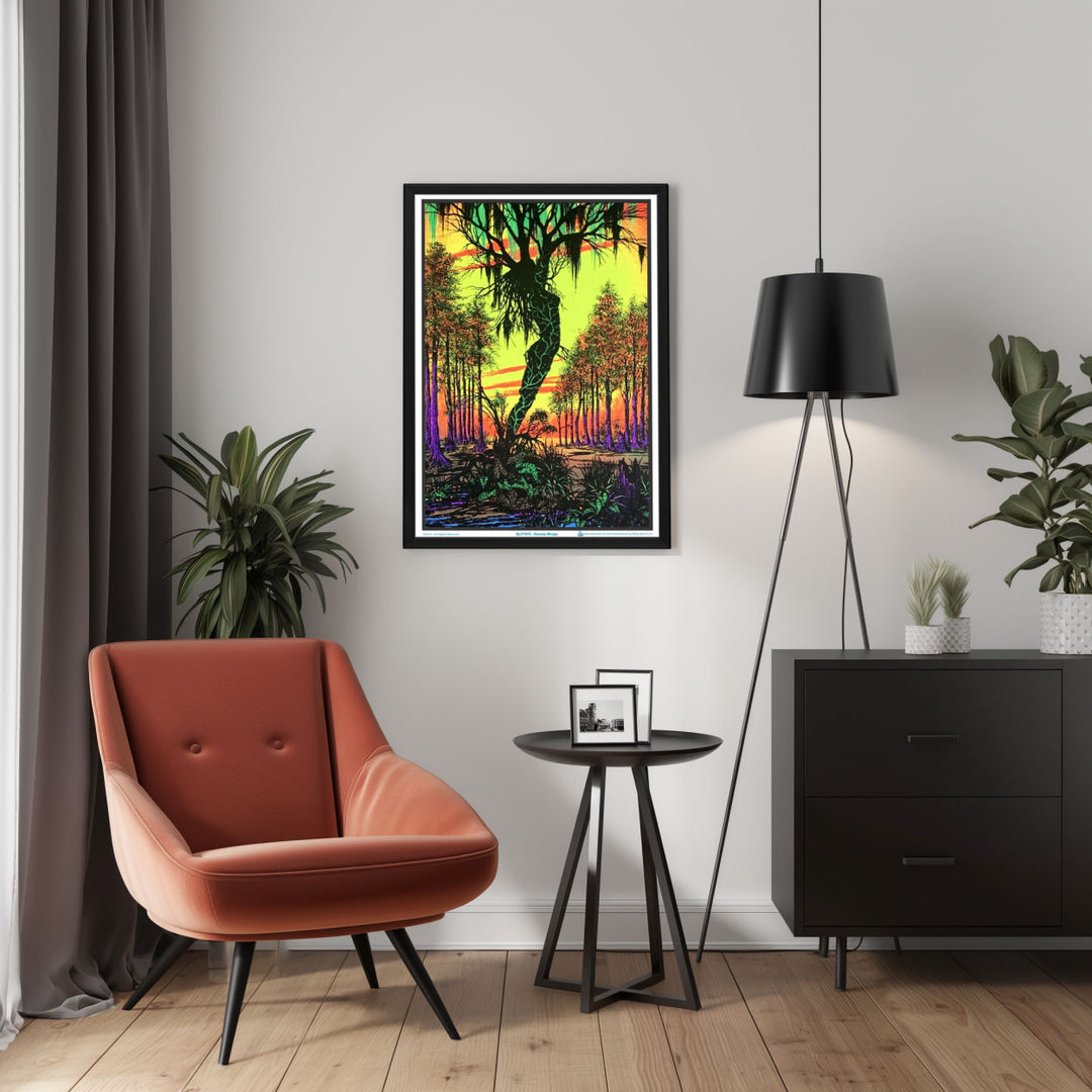 Background with Framed Poster