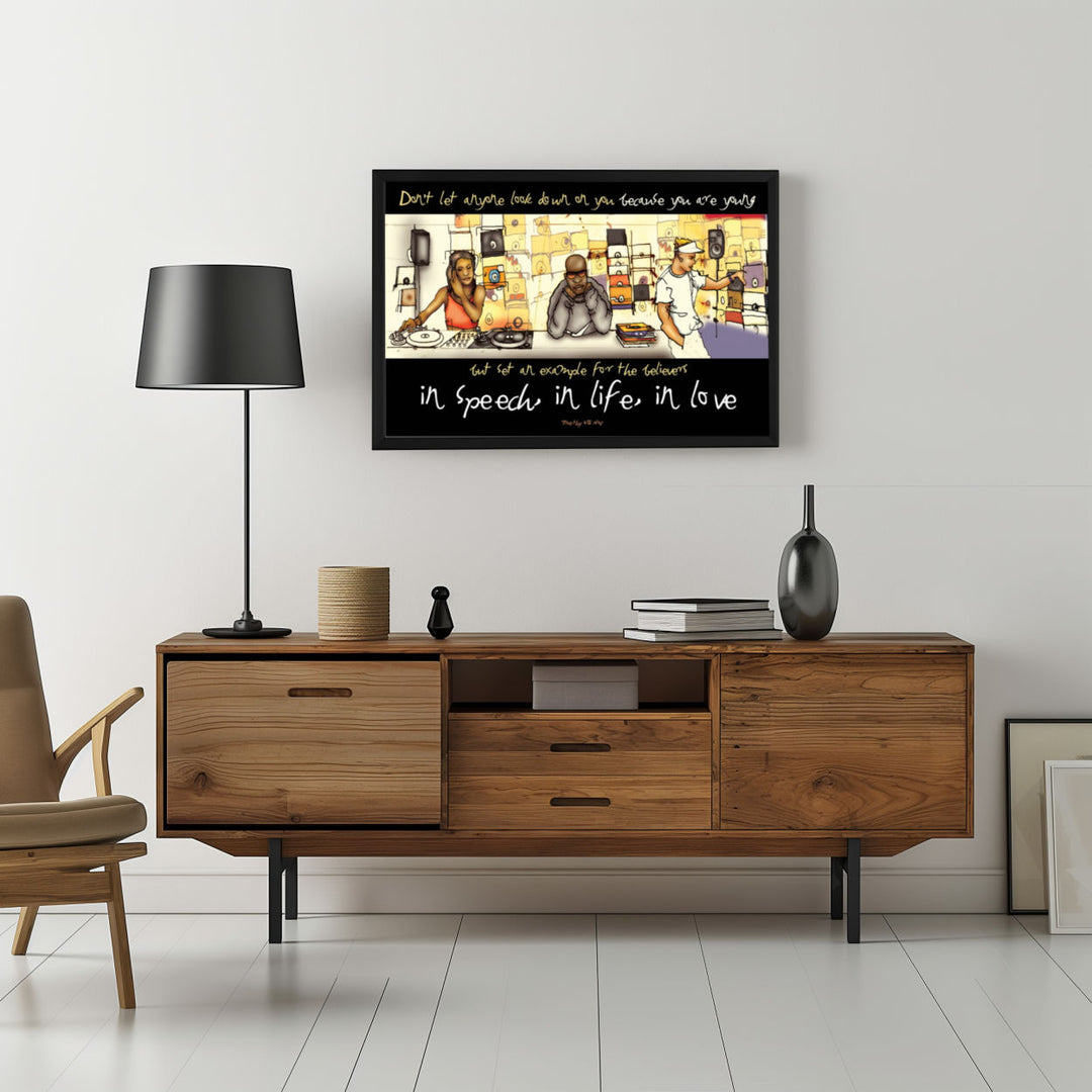 Background with Framed Poster