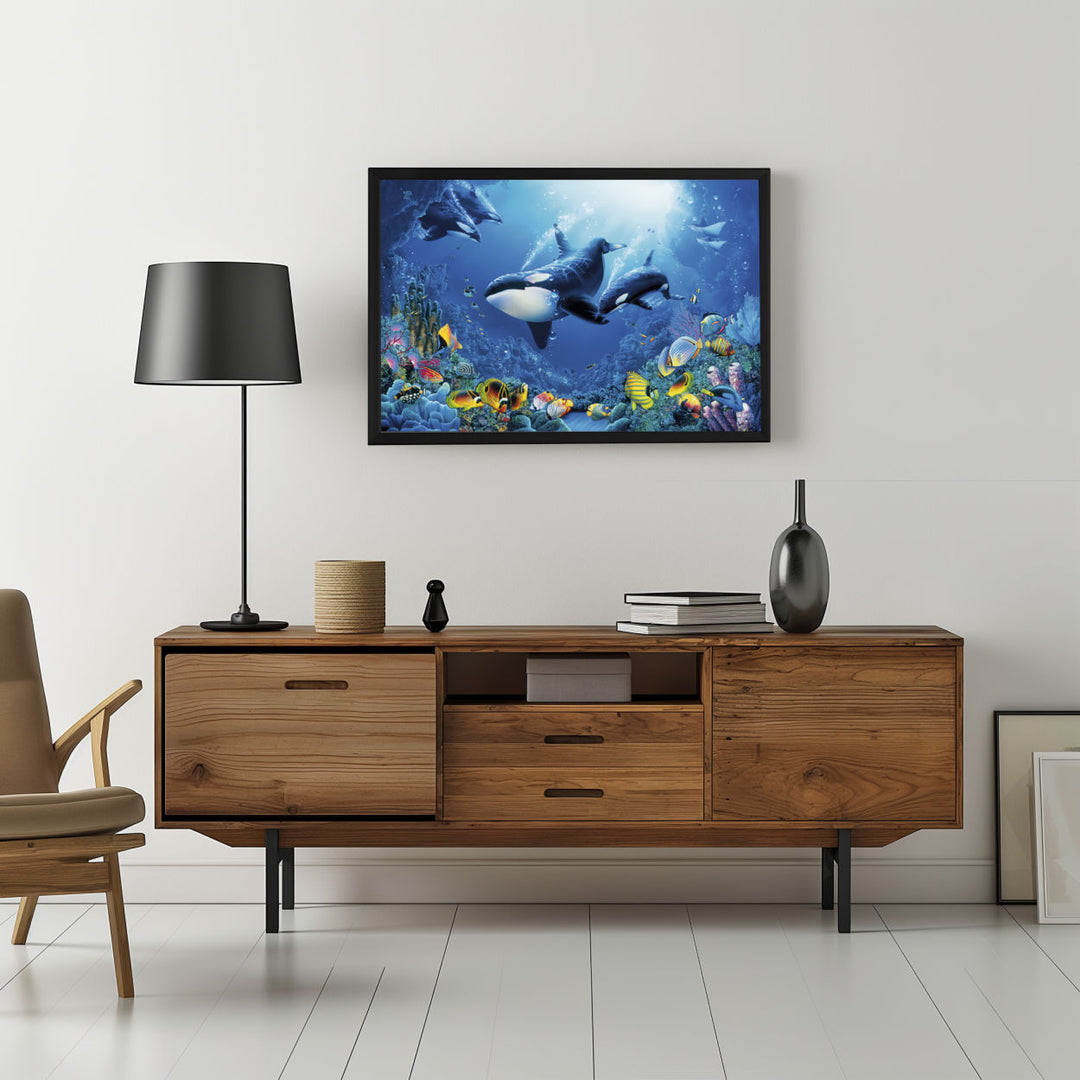 Background with Framed Poster