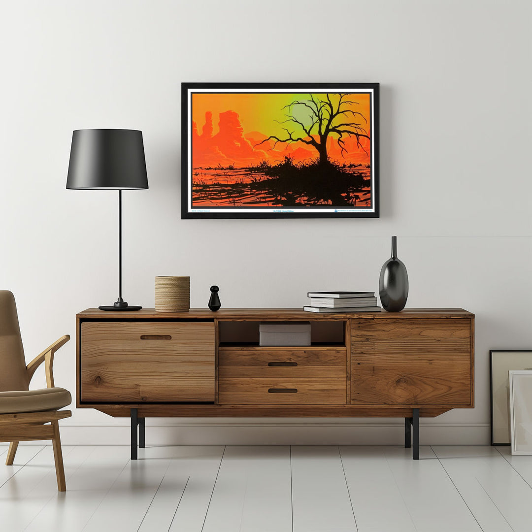 Background with Framed Poster