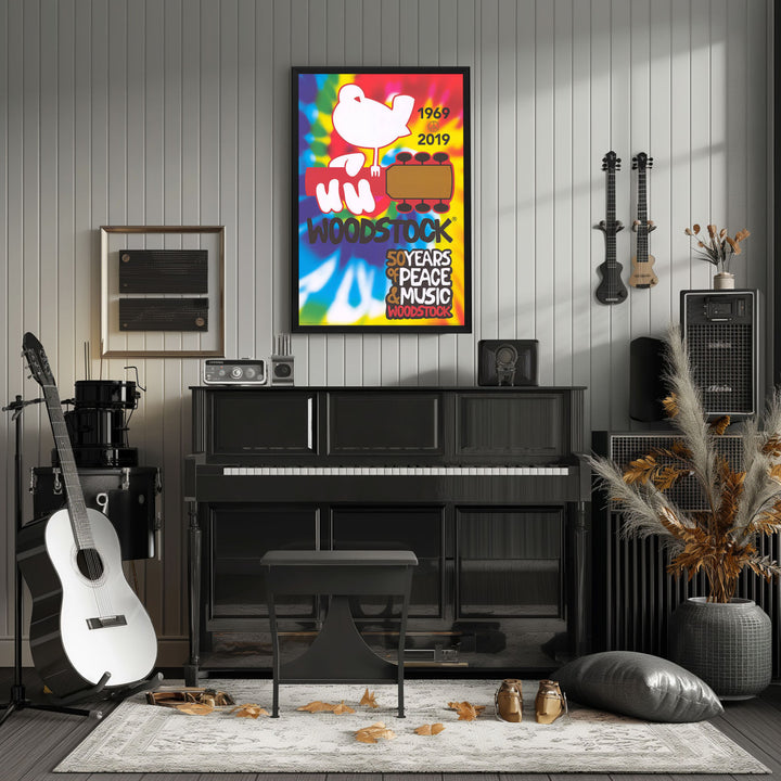 "Woodstock 50th Anniversary" Framed Poster