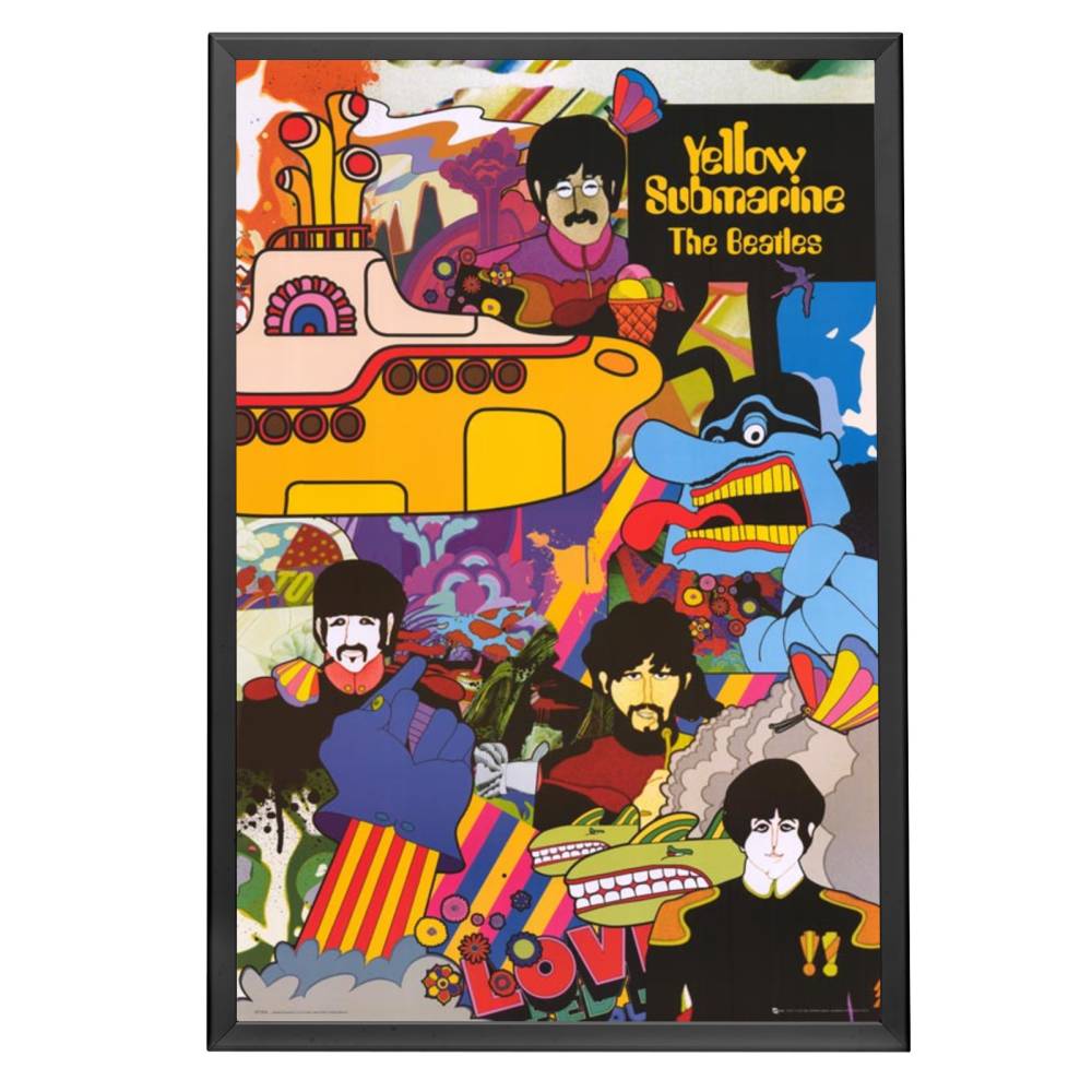 "Yellow Submarine" (1968) Framed Poster