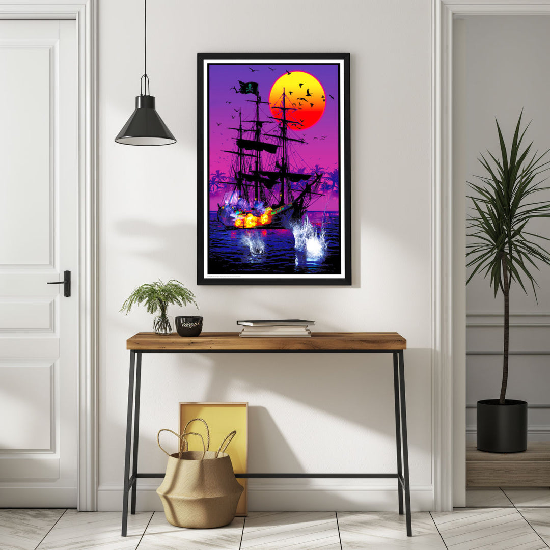 Background with Framed Poster