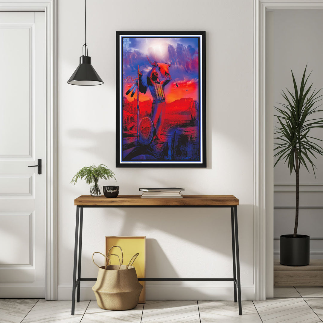 Background with Framed Poster