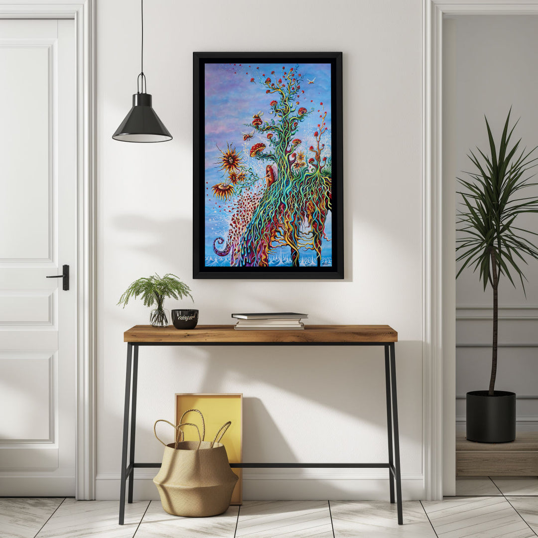 Background with Framed Poster