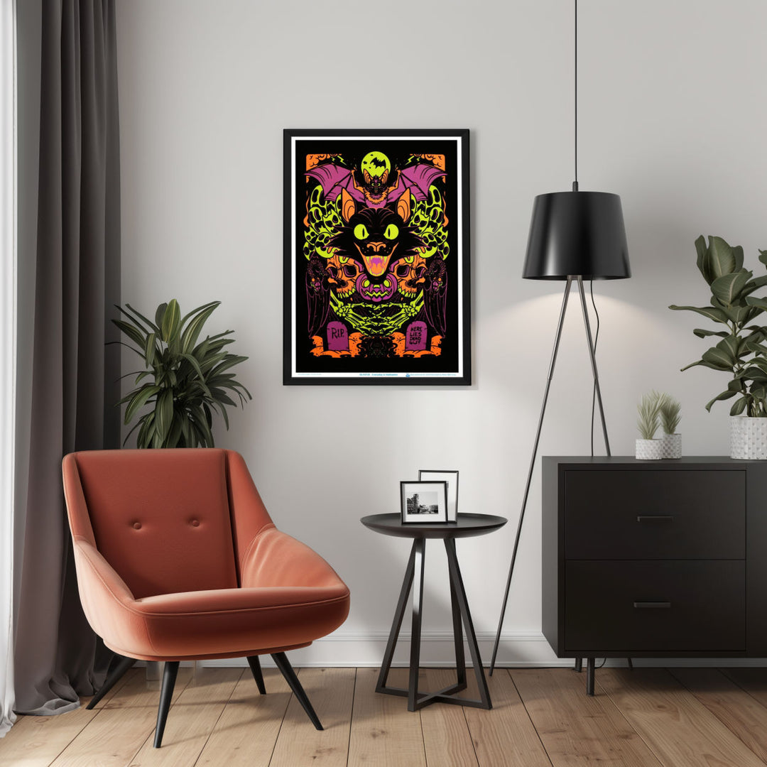 Background with Framed Poster