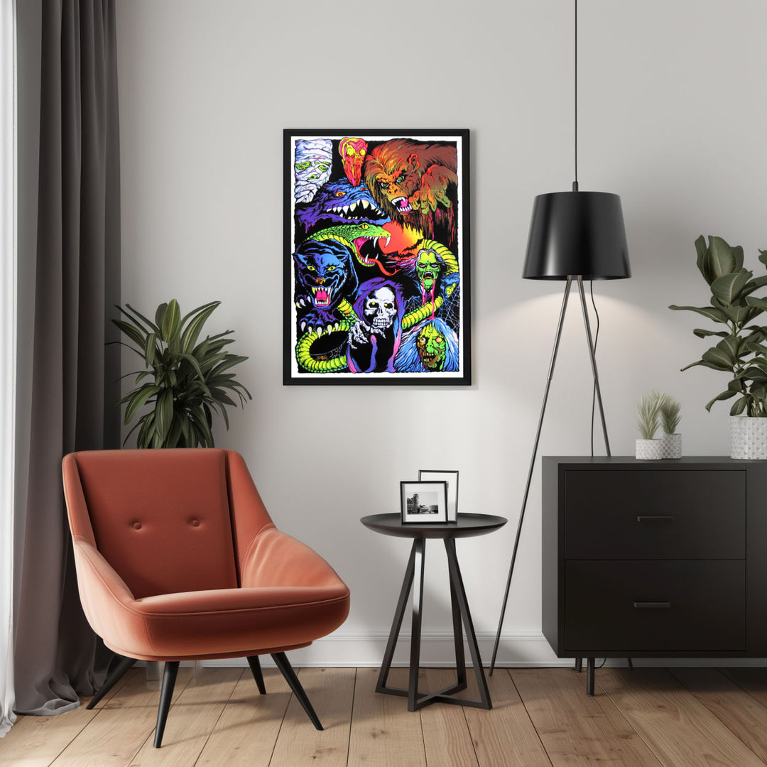 Background with Framed Poster